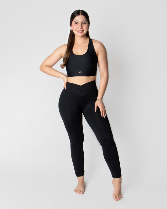 Legging con pretina cruzada