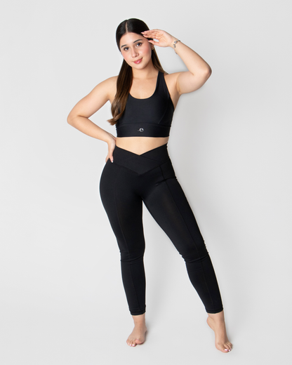 Legging con pretina cruzada